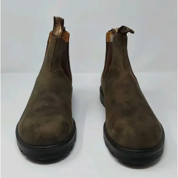 Blundstone 585 Rustic Brown Chelsea Boots Mens 9.5 Waterproof Leather - Picture 2 of 16